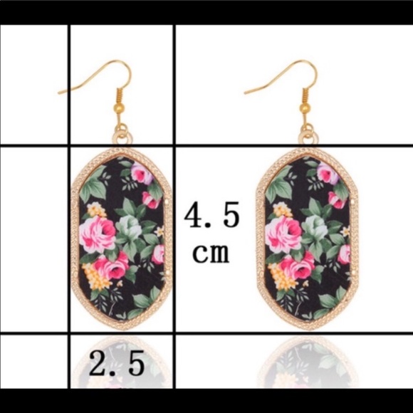Trendy floral drop earrings - Picture 6 of 6